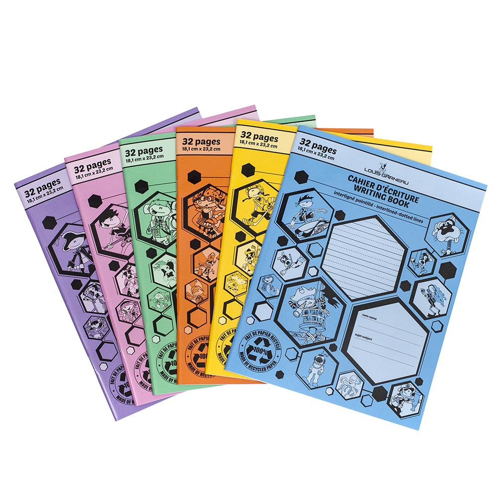 [107003] Louis Garneau Writing Book, Interlined and Dotted, Ass. col. (LG10)