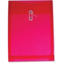 Translucent Plastic Envelope, String Tie, Red