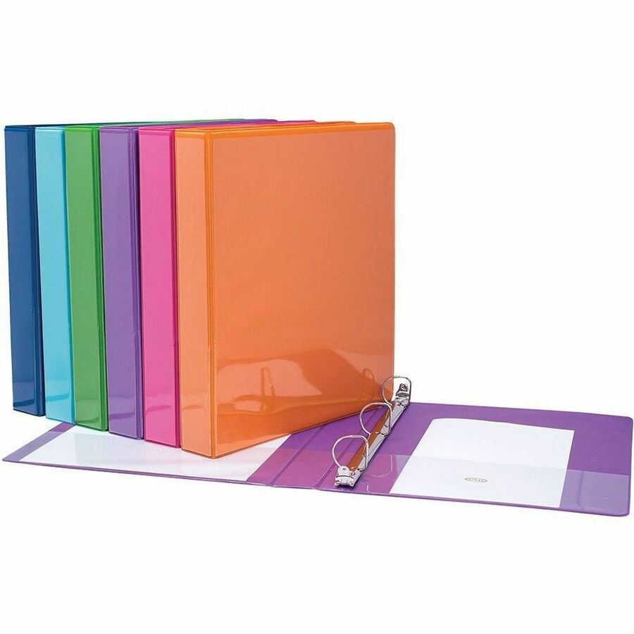 [132134] Binder with inside and outside sleeves, D rings, 2.54 cm (1"), Ass. Col.