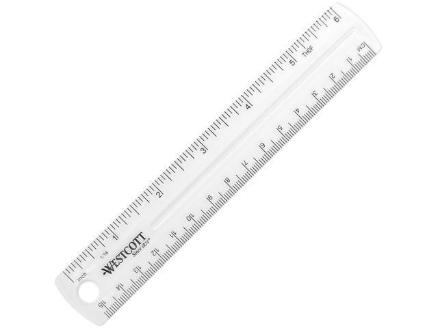Hard Plastic Ruler, Transparent, 15 cm
