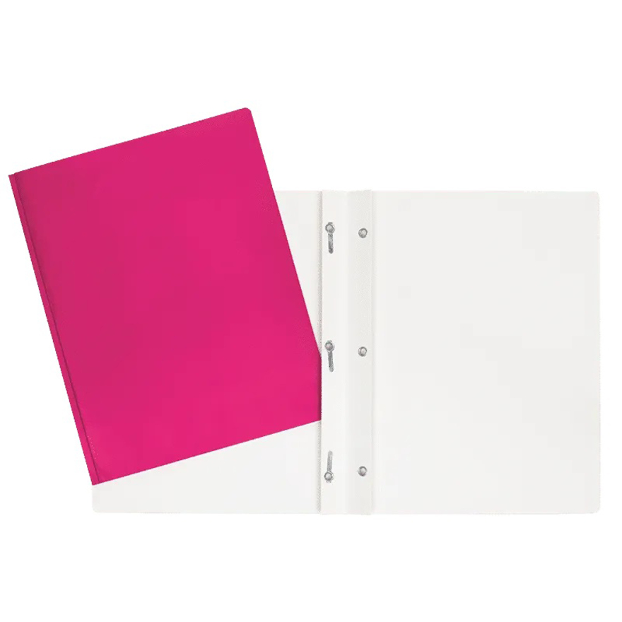 Duo-tang Carton Laminé, avec attaches, Rose