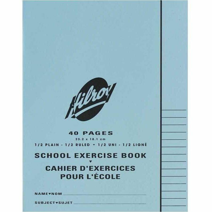 Cahier Hilroy, 40 pages, 1/2 Uni, 1/2 Ligné, 40 pages