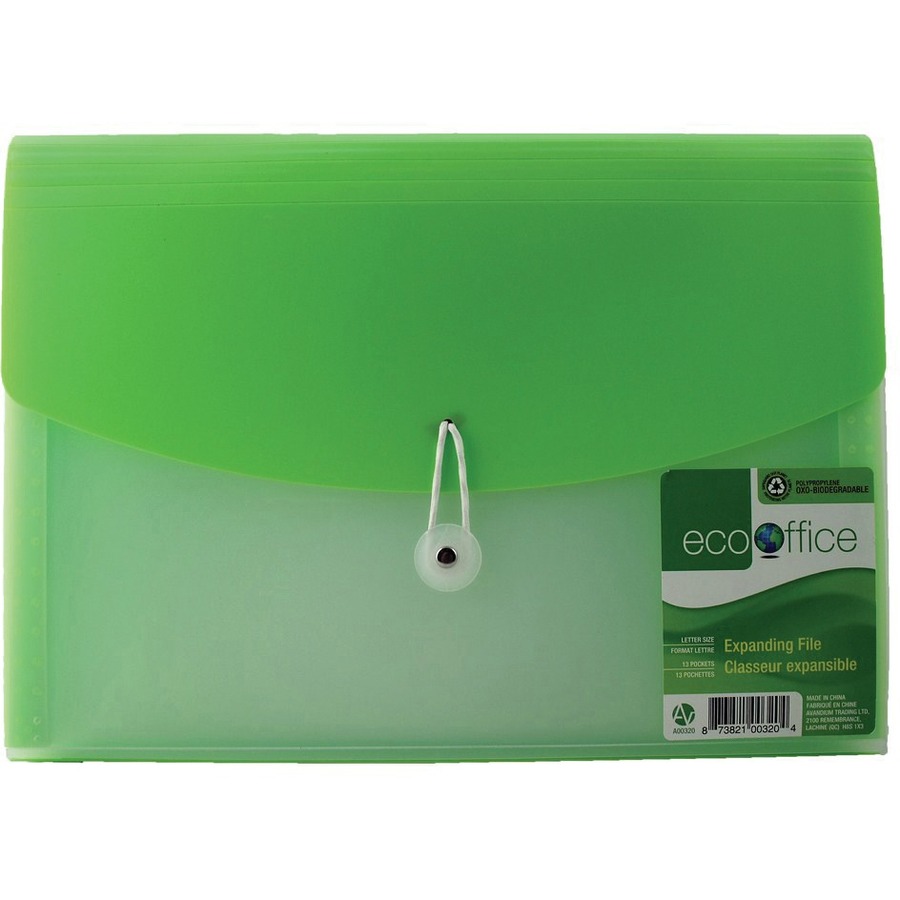 Classeur expansible, 13 pochettes, Devant transparent, format lettre