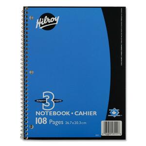 Spiral Notebook, 3 subjects, 108 pages