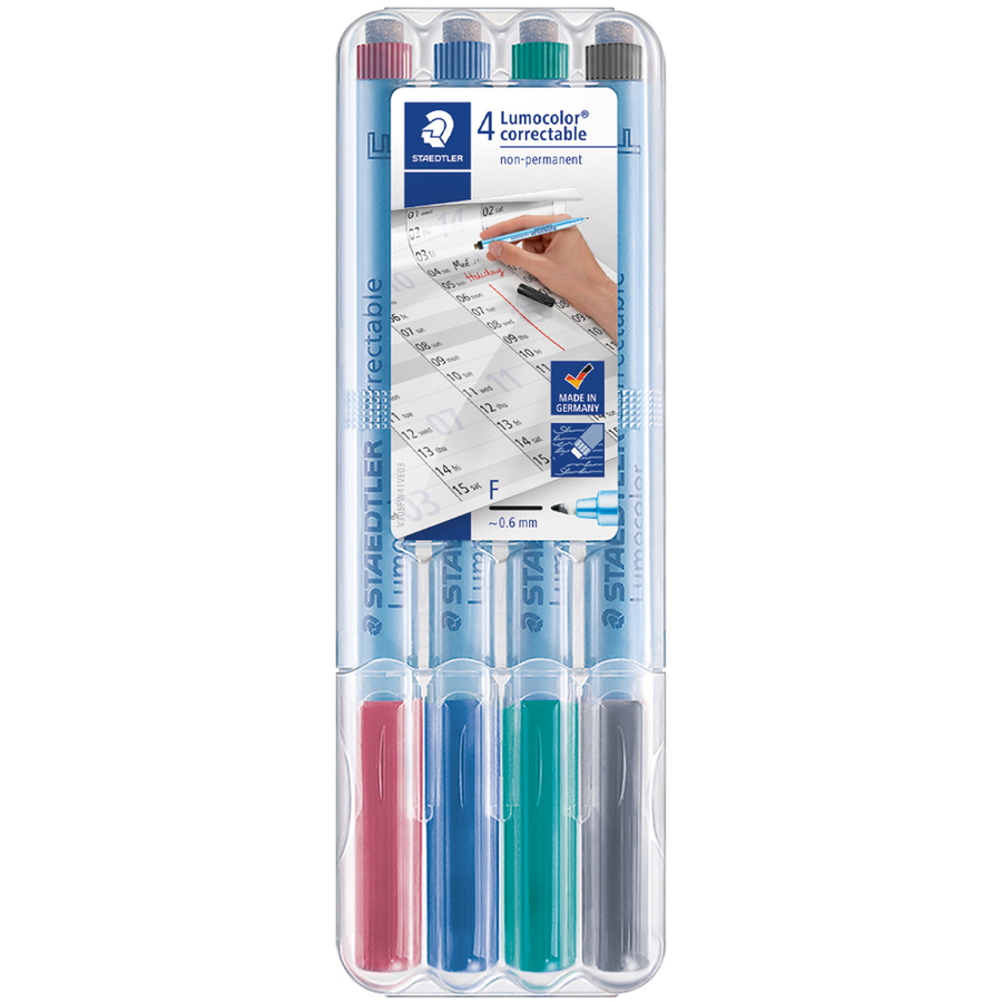 [276865] Lumocolor Dry-Erase Correctable Markes, Fine Point (Set of 4)