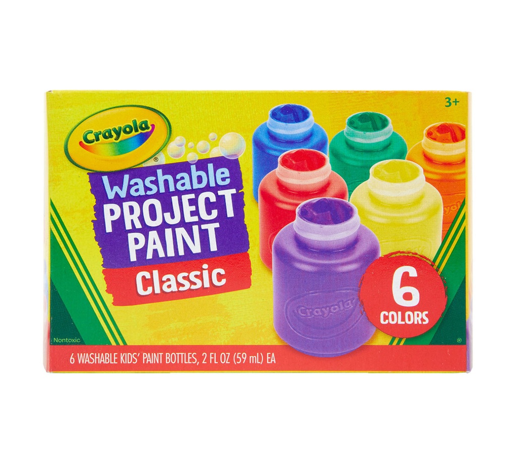 Crayola Washable Children Paint (Set of 6 jars of 59 ml)