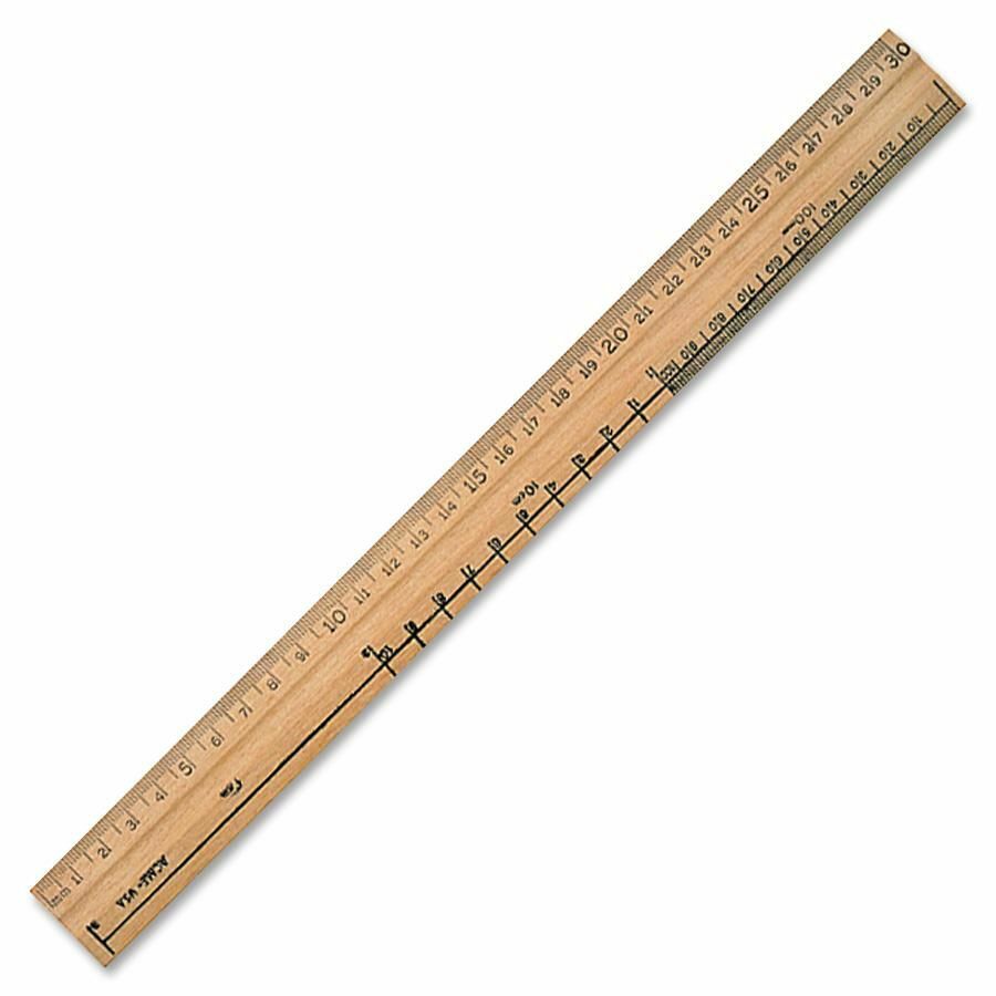 Règle en bois, 30 cm, 3 Holes for Binder