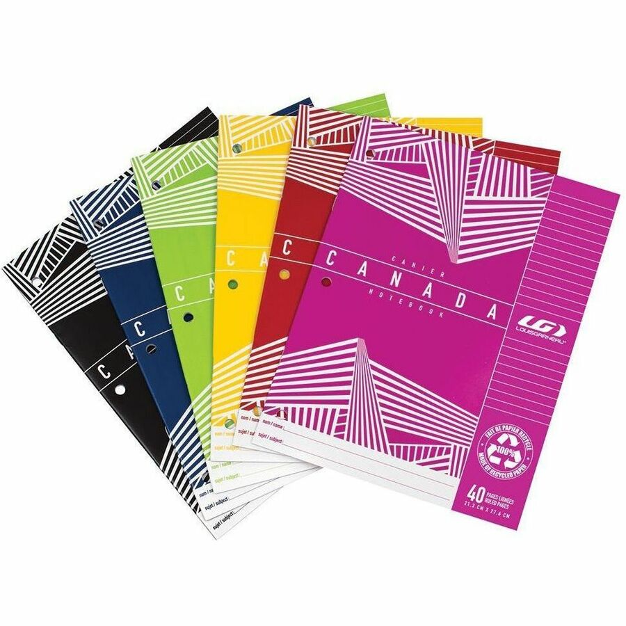 [681189] Louis Garneau Notebook, Lined, 40 pages, Ass. Col. (#412315)