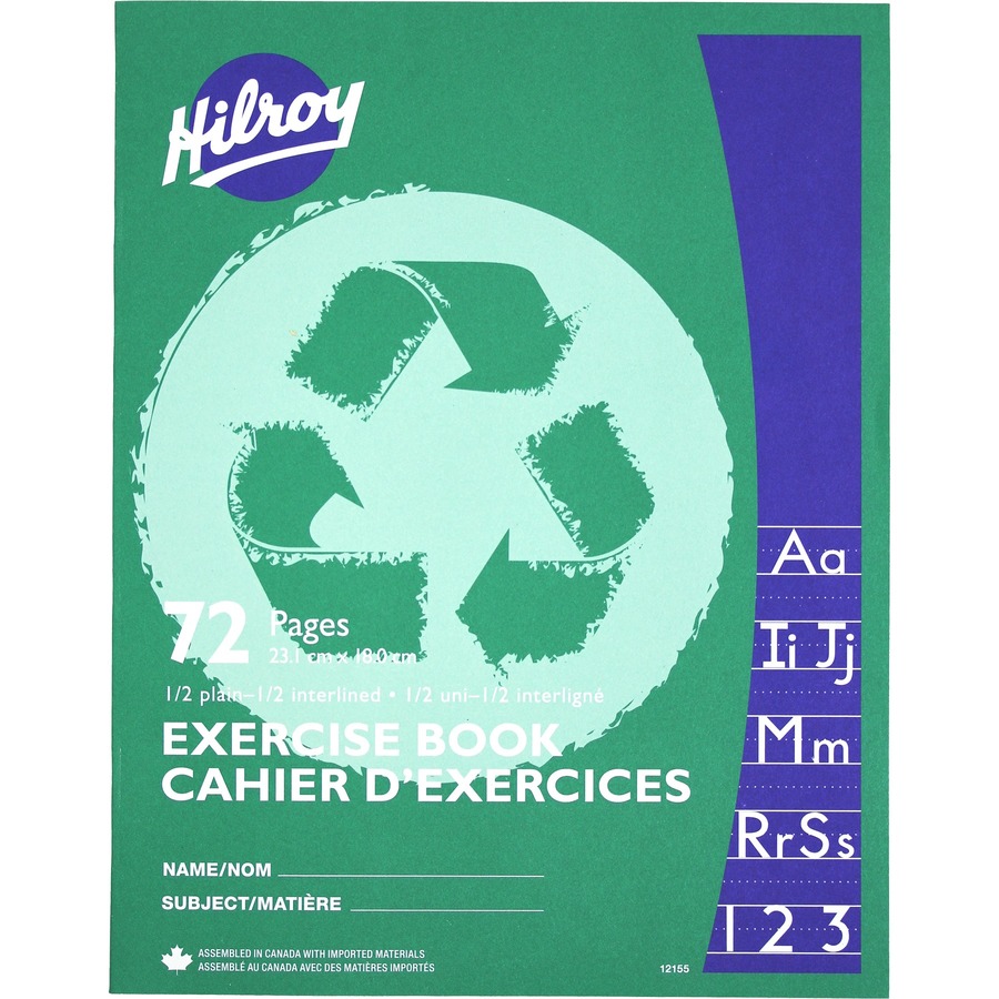 [347013] Cahier d'exercices 1/2 Uni - 1/2 Interligné pointillé, (12-155), Vert, 72 pages