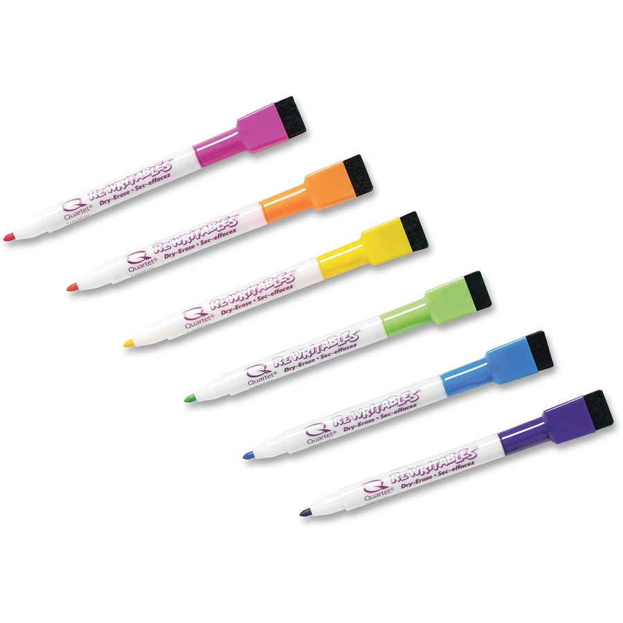 Marqueurs effaçables à sec Quartet Rewritable, pte fine (Boîte de 6)