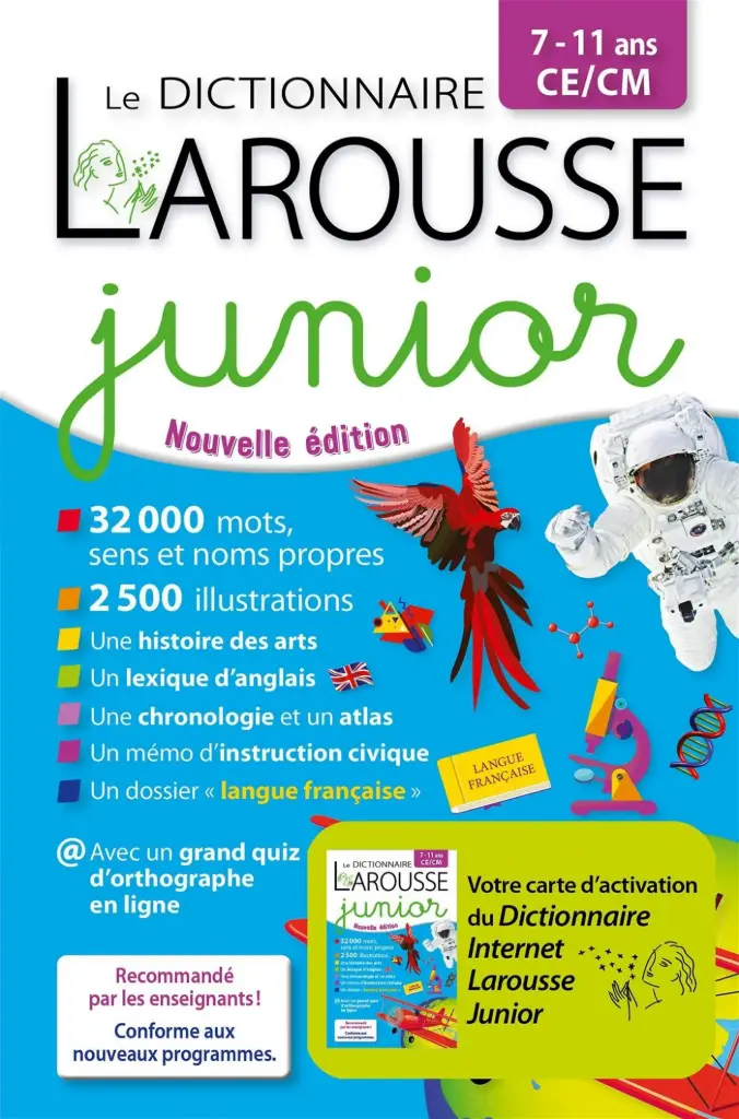 Dictionnaire Larousse junior 2024, 7-11 ans, CE, CM, Nouvelle édition (ISBN : 9782036068742)