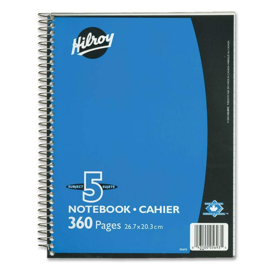 [442640] Spiral Notebook, 5 subjects, 360 pages