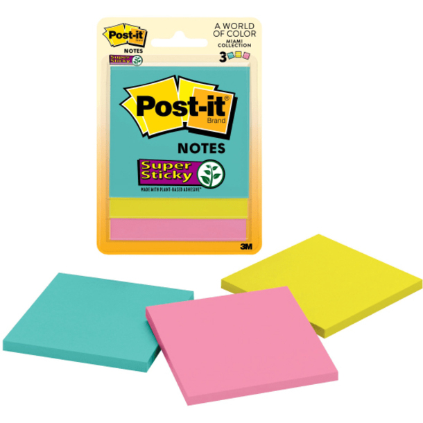 [521096] Post-It Super Sticky Notes - Miami Collection