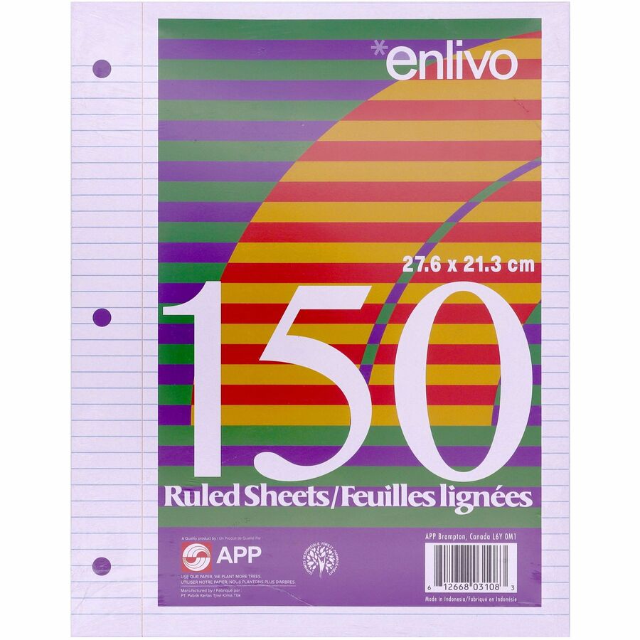 Ruled Loose Leaf Sheets, Pkg of 150