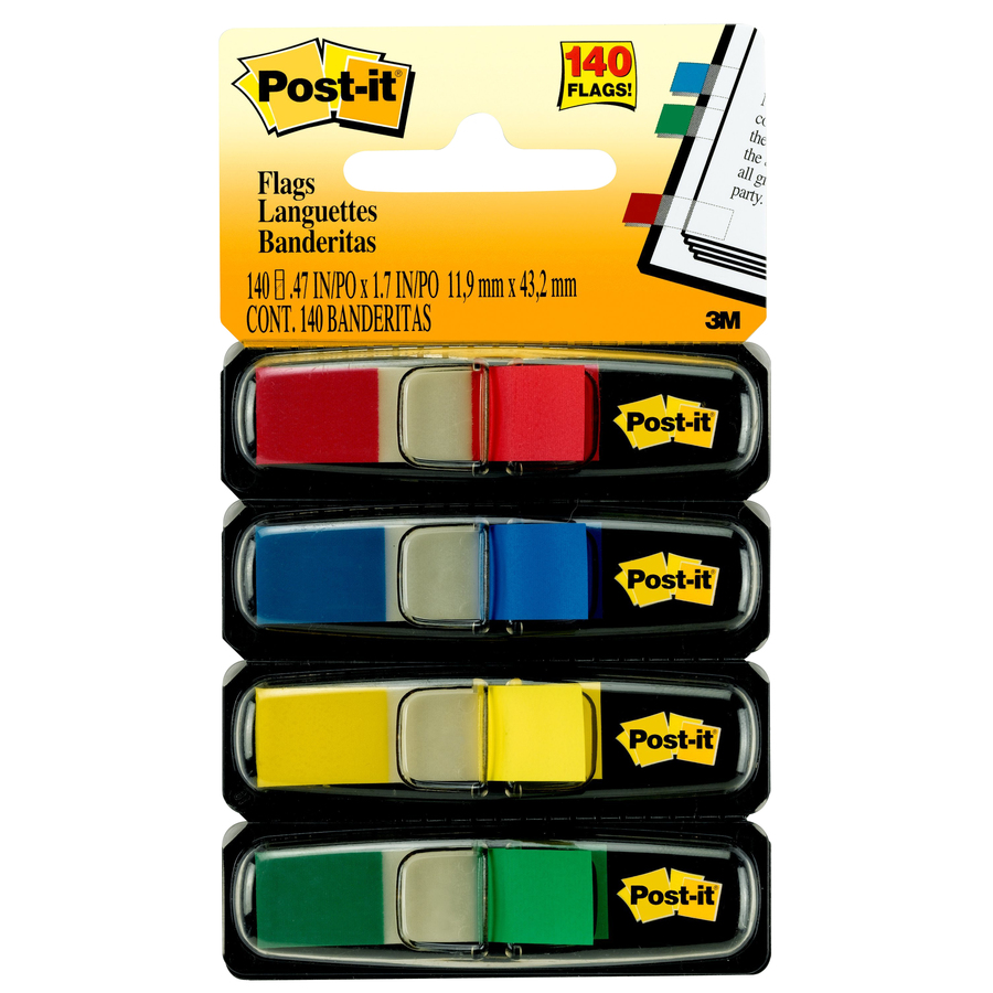 Languettes Post-It, 4 couleurs (Pqt de 140)
