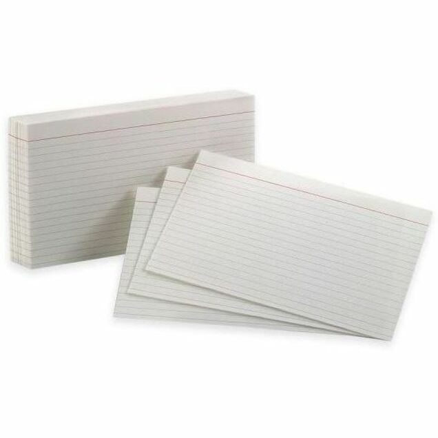 Fiches lignées, 12.7 cm X 20.32 cm (5" X 8"), blanches (Pqt 100)