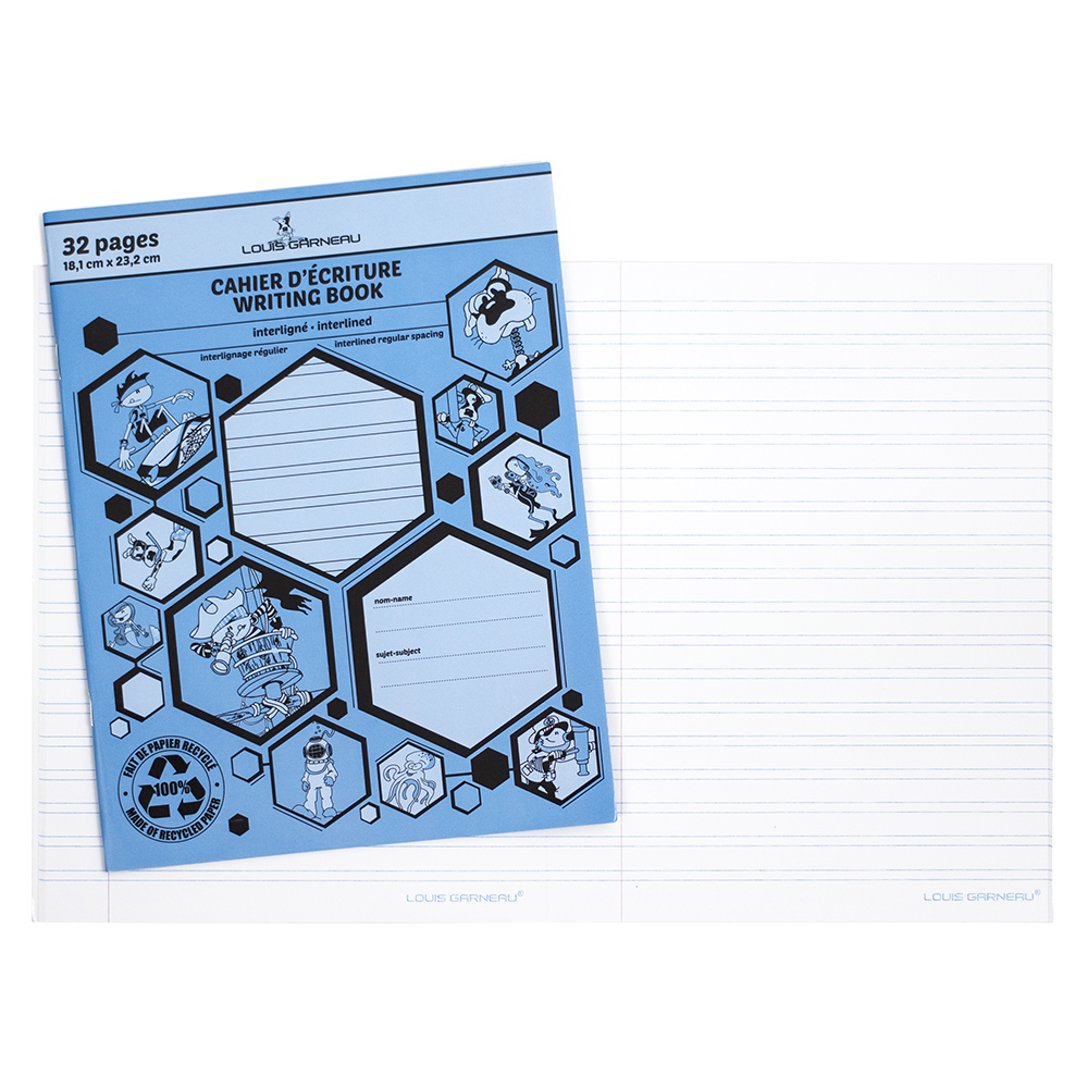 [681551] Louis Garneau Writing Book, Interlined (LG20), Blue