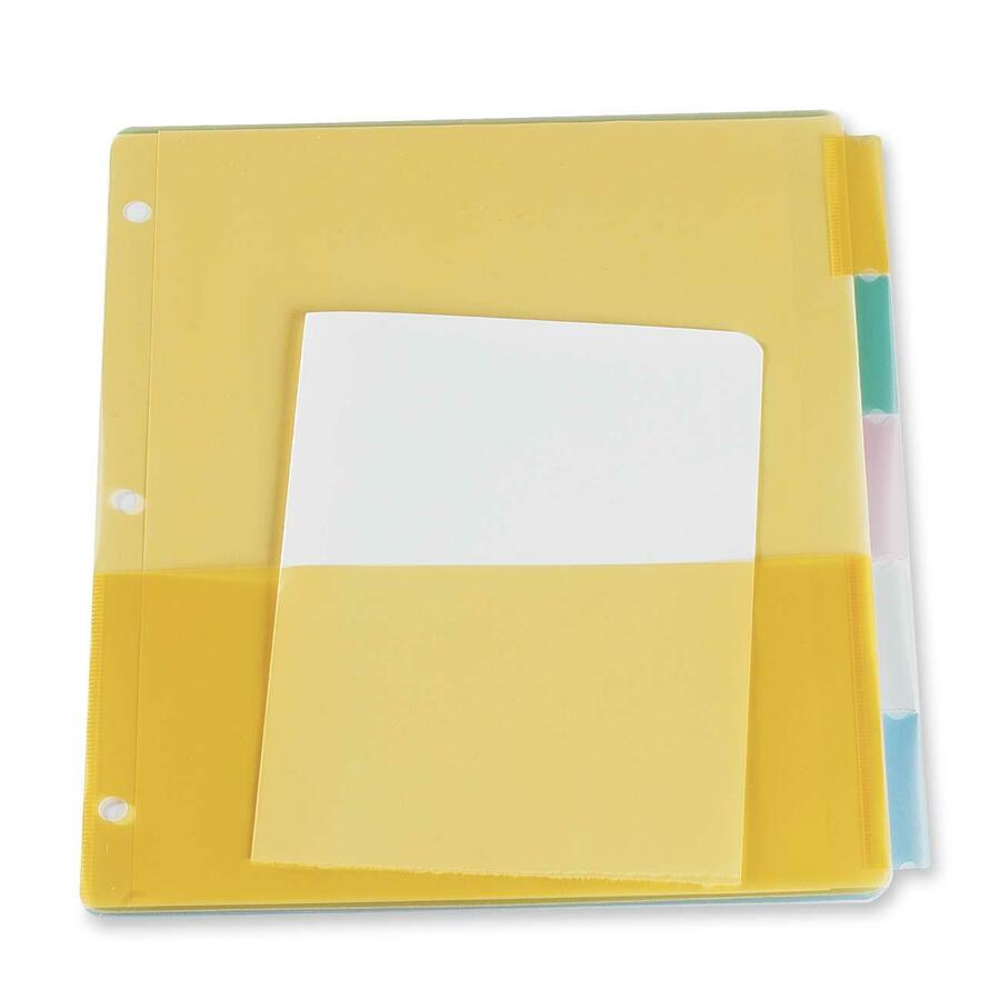 [714659] Séparateurs avec pochettes, en poly (Pqt de 5)