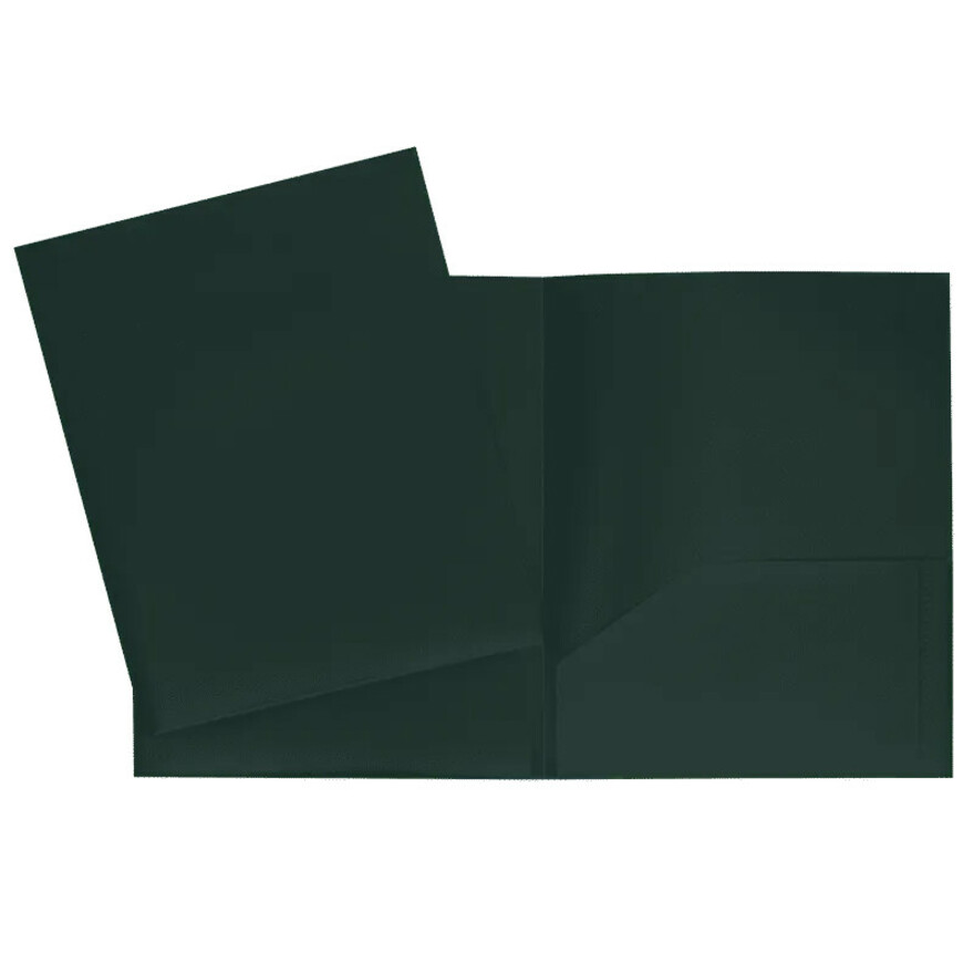 Hard Plastic Pocket Folder, Green