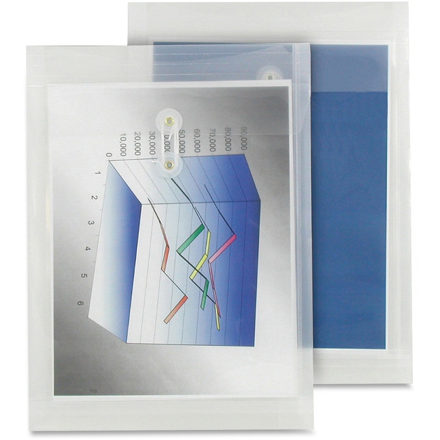 Translucent Plastic Envelope, String Tie, Clear, 9-1/2" X 13"