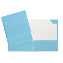 Pocket Folder, Laminated Cardboard, Light Blue