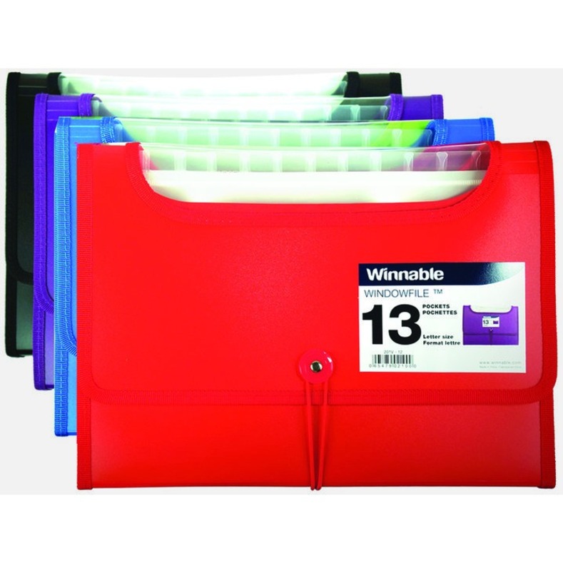 [765347] Windowfile™ Expanding File, 13 Pocket, Assorted Colours