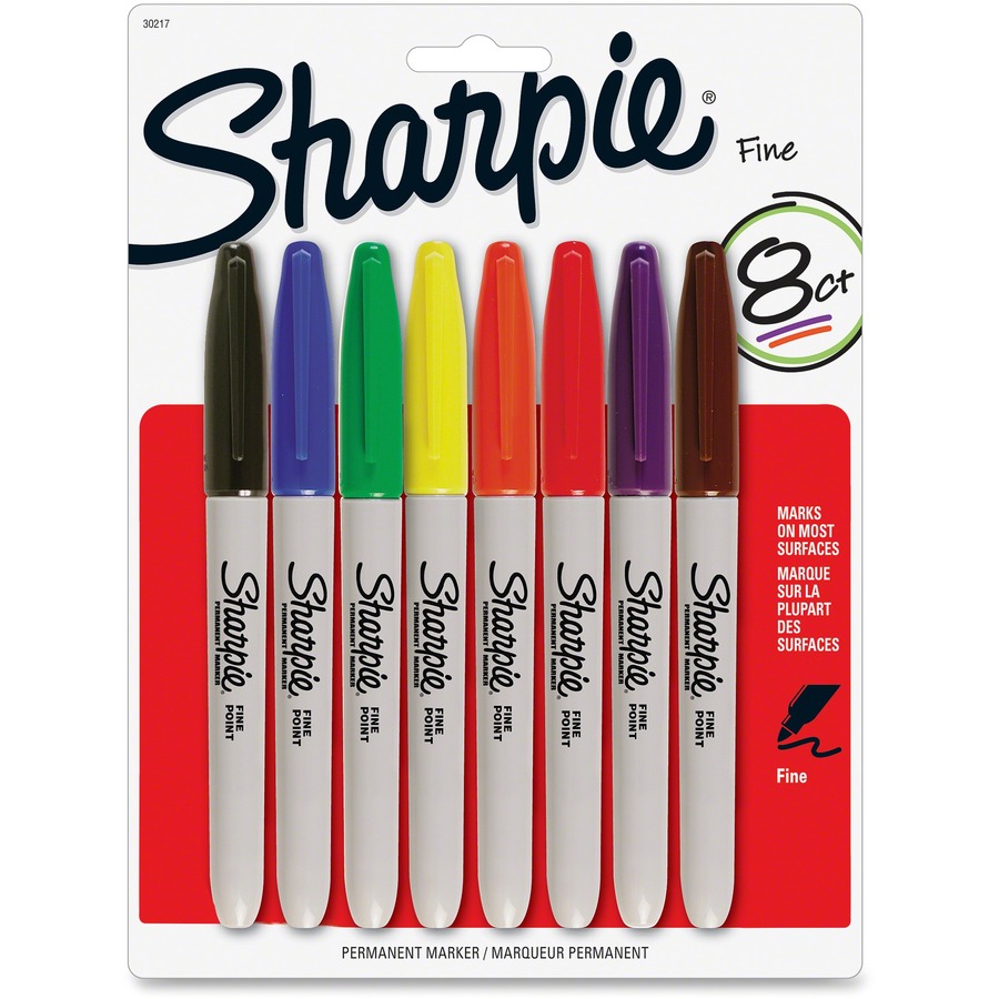 Marqueurs permanents Sharpie, Pointe fine (Boîte de 8)