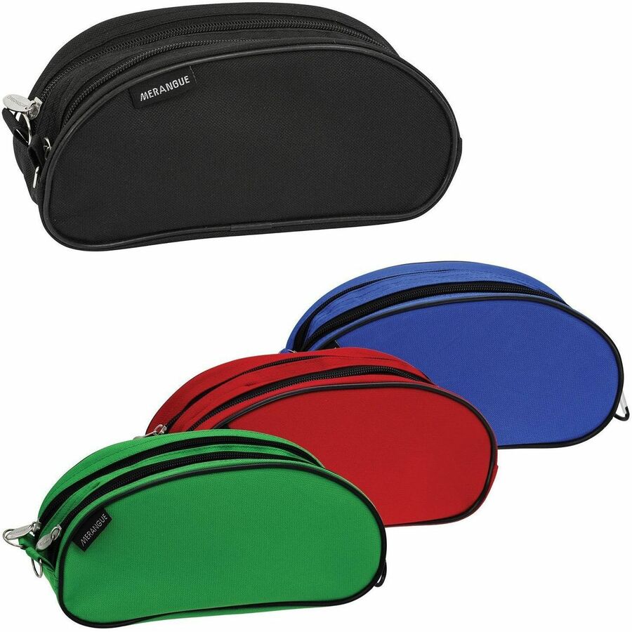 [835517] Étui à crayons en tissu, 2 compartiments, Couleurs assorties