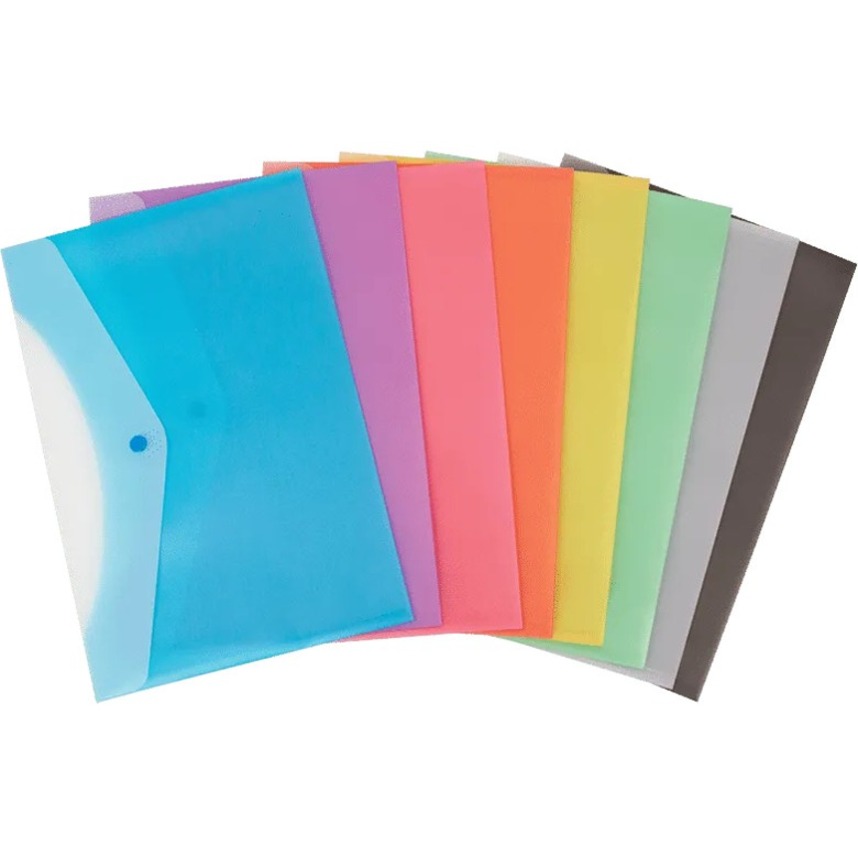 Enveloppe de plastique givré, 2 pochettes, Coul. Ass.