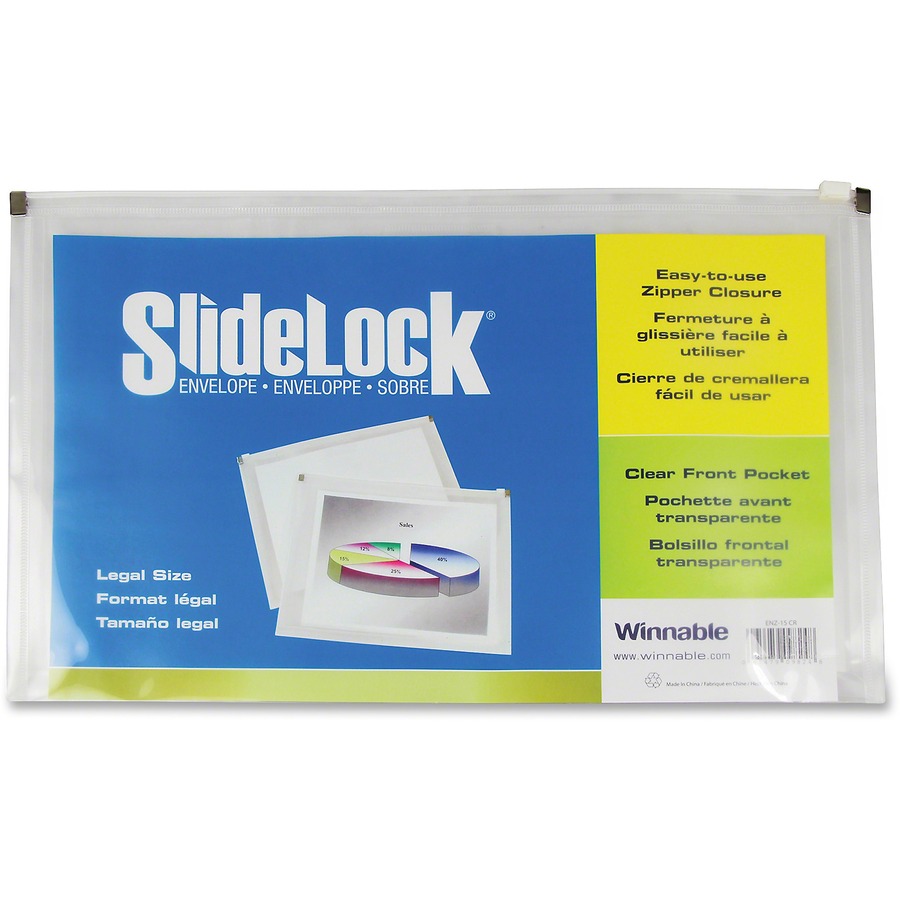 Enveloppe SlideLock avec fermeture à glissière, 10" X 15"