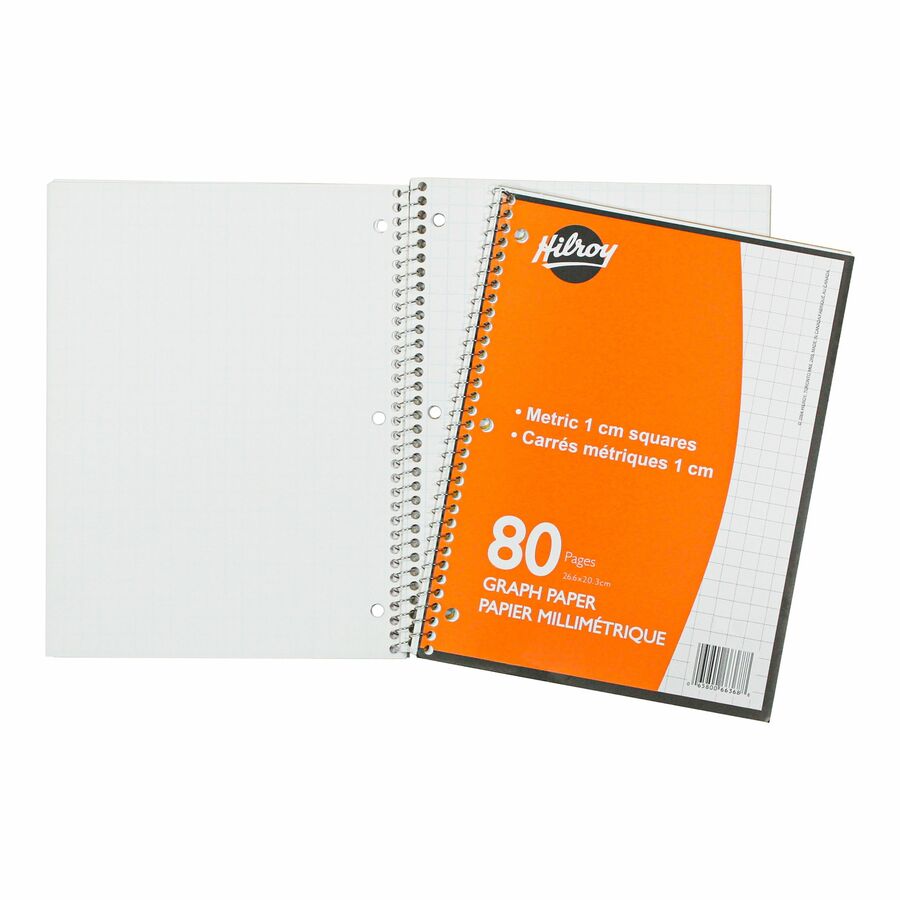 Cahier spiralé Hilroy quadrillé 1 cm, 80 pages