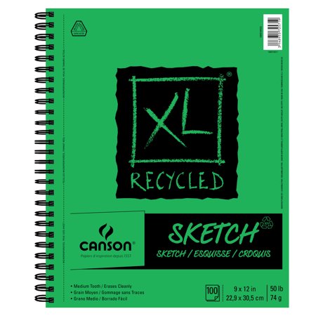 Carnet de croquis recyclé Canson XL, reliure spirale, 9 x 12 (100 feuilles)Quantités commandées