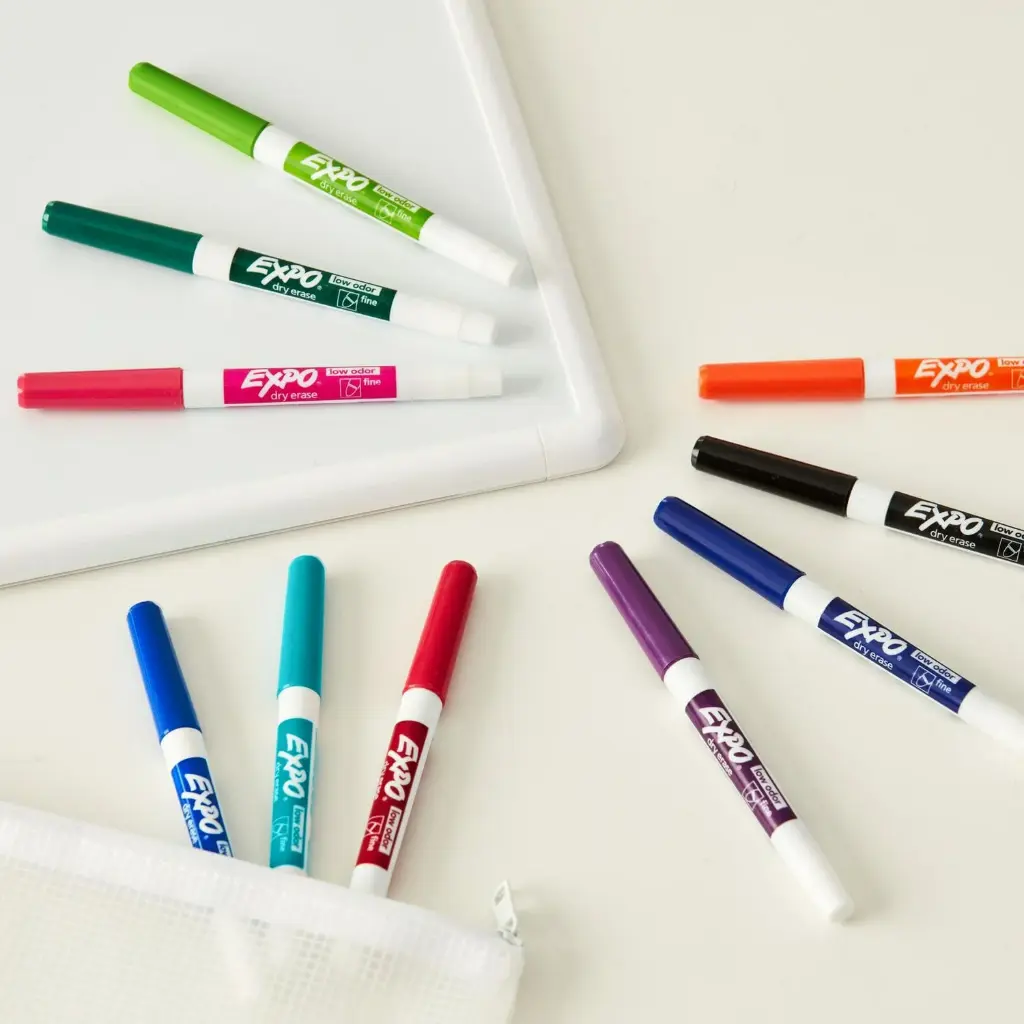 Dry Erasable Marker, Fine Point, Ass. Col.
