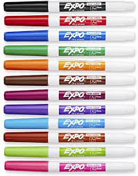 Expo Dry Erasable Marker, Fine Point, Ass. Col.