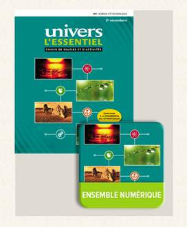 [9782766156443] Univers - l'Essentiel 2 : Cahier de savoirs et d'activités 2 + Ensemble numérique - 12 mois, Édition ERPI - ISBN: 9782761352345