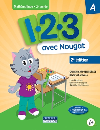 [9998201810119] 1, 2, 3 avec Nougat, 2e édition, 2e année, cahiers d'apprentissage A & B, versions imprimée et numérique + aide-mémoire + activitiés interactives 1 an (9998201810119)