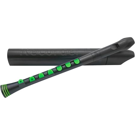 Flûte à bec Nuvo avec étui, doigté allemand, Noir/Vert