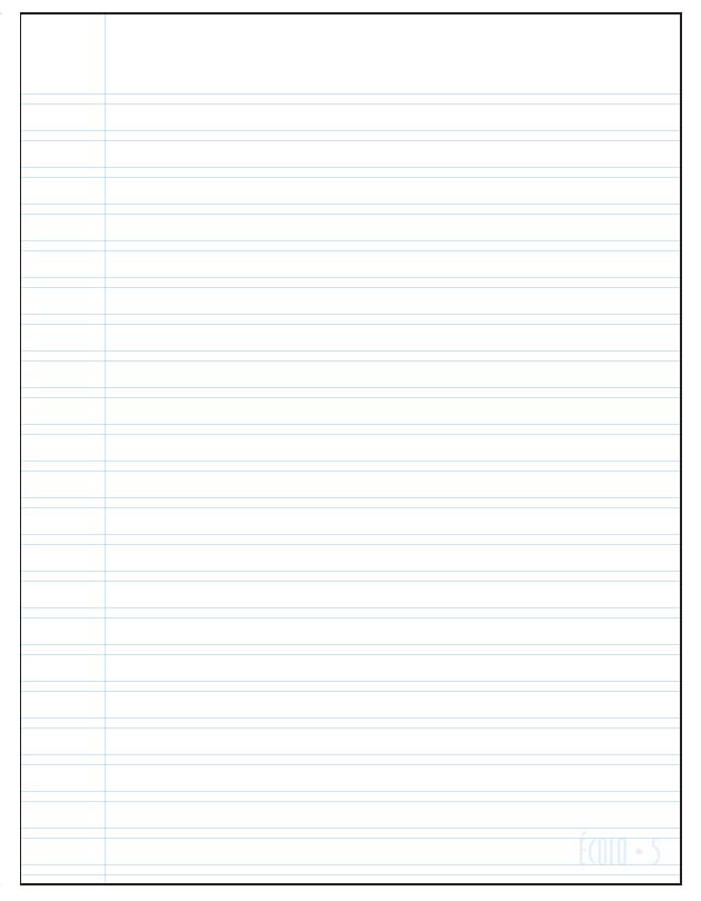 Tablette Ecolo T5 de 50 feuilles interlignées, trouées