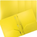 Hard Plastic Pocket Folder, Yellow
