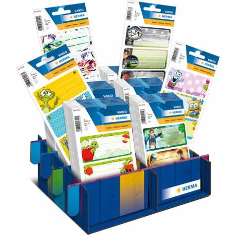 [H1779] Étiquettes scolaires Herma, Images variées (Pqt de 9)