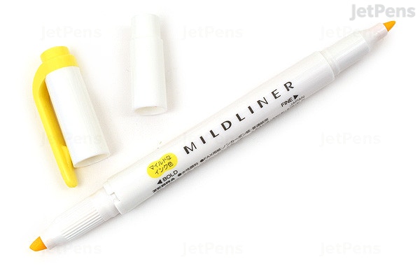 [Z78150] Zebra Mildliner Highlighter, Double ended, Mild Yellow