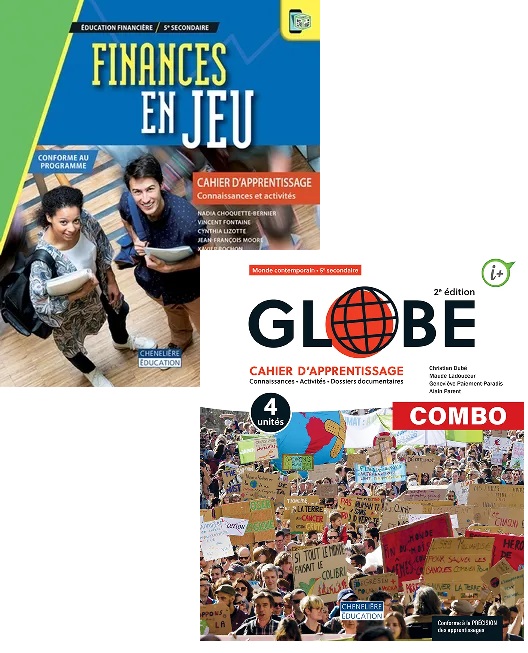 [9998202310298] COMBO - Globe 2e éd. 4 unités/5thèmes et Finances en jeu, cahiers d'activités, versions imprimée et numérique + activités int. 1 an (9998202310298)