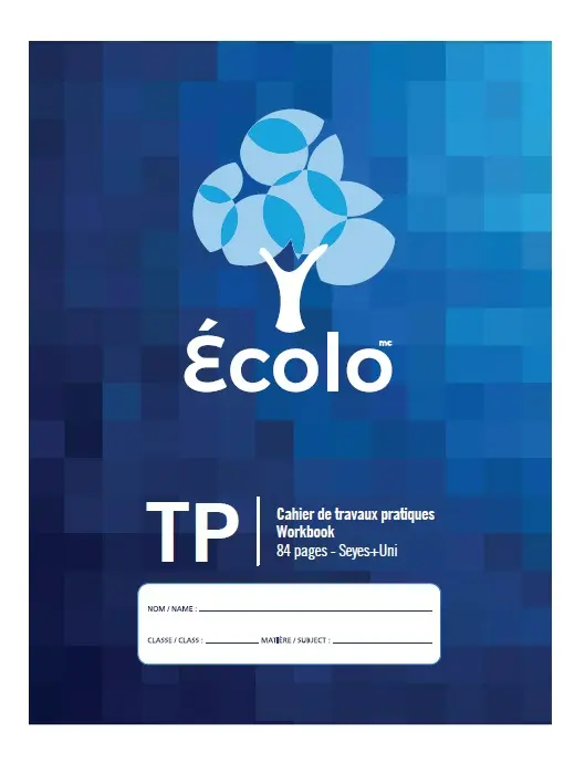 [Cahier TP] Ecolo Laboratory Workbook, Seyes, 80 p., 17 x 22 cm