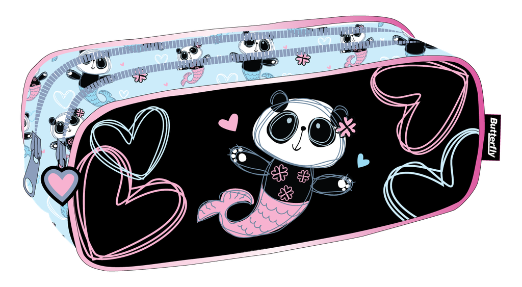 [YBUT102] Étui à crayons Butterfly avec 2 compartiments, Mermazing