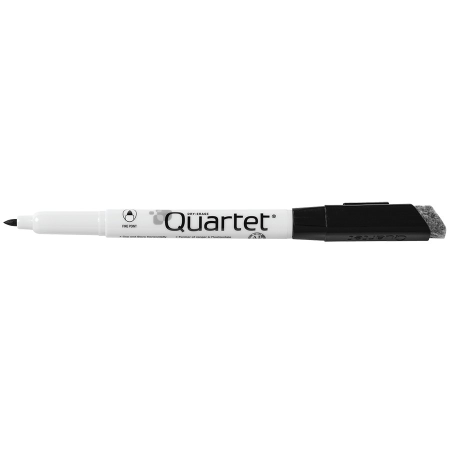 [829482] Quartet Dry Erase Markers, Fine point, Black (Package of 4)