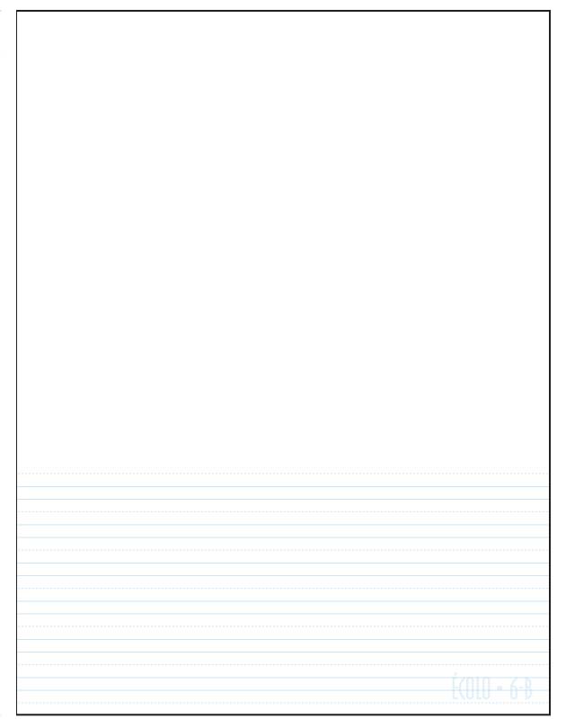 [T6B] Tablette Écolo T6B, interligné et pointillé au bas, 6 séquences, 50 fls