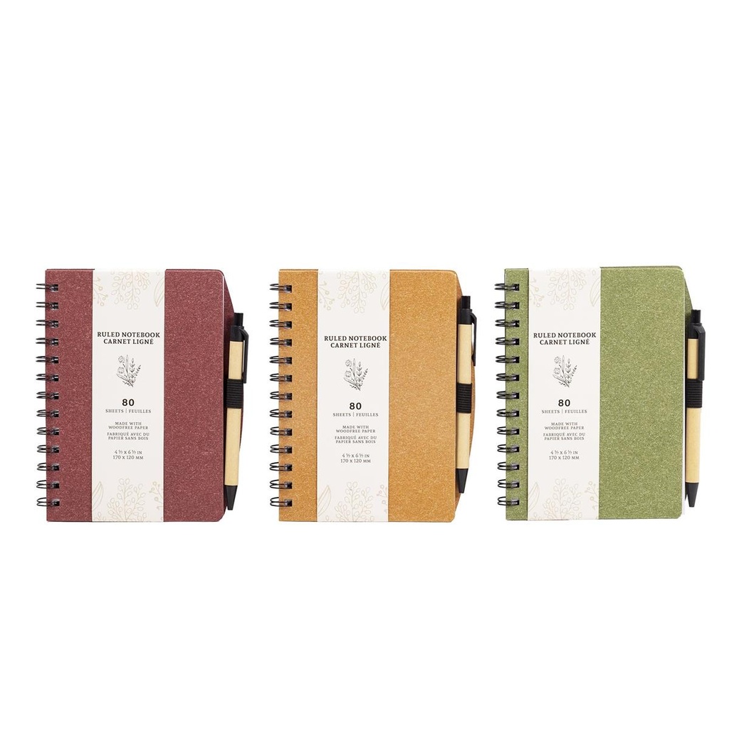 [A20557] Lined notebook 80 sheets 4.5" x 6.5" with integrated pencil
