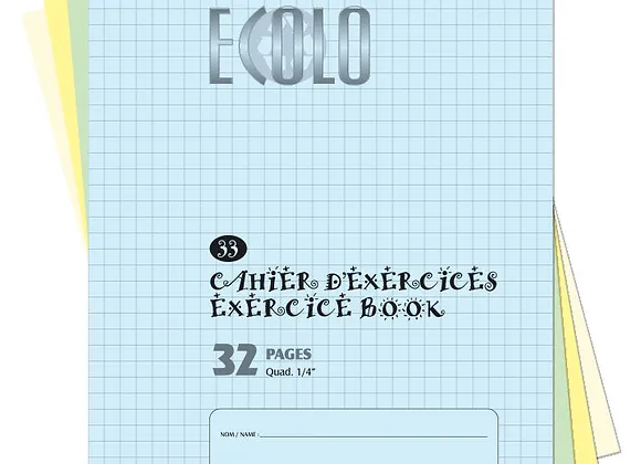 [EC33] Cahier Écolo #33, quadrillé 4 carrés au pouce, format petit