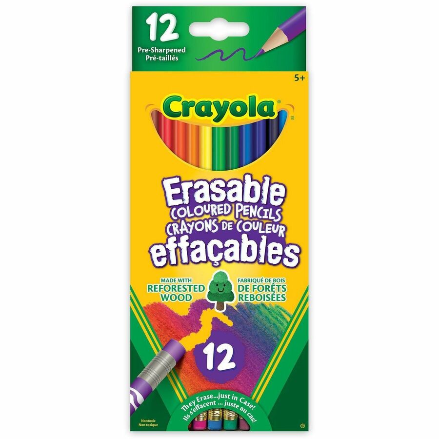 Crayons de couleur effaçables Crayola (Boîte de 12)