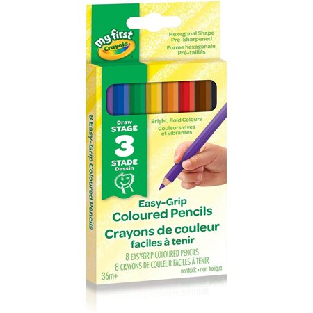Crayons de couleur faciles à tenir Crayola, Pointe très épaisse (Bte de 8)